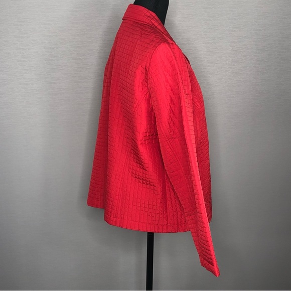 Red Quilted Jacket by Requirements. SZ PL - Picture 4 of 8